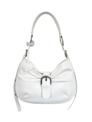 RIBBON BUCKLE SHOULDER BAG WHITE