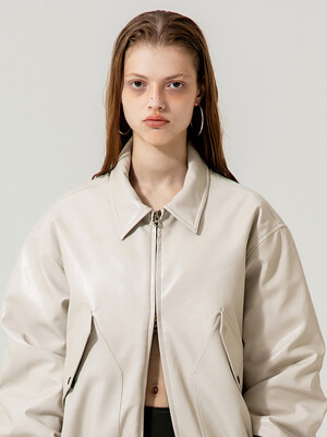 ECO LEATHER MA-1 JACKET [IVORY]