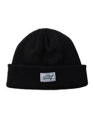 CLASSIC LABEL SHORT BEANIE BLACK