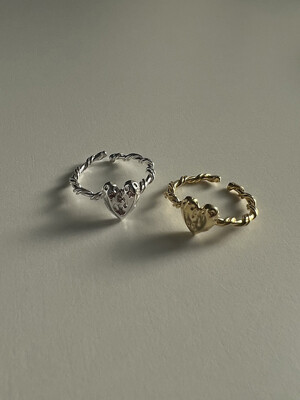 [925silver] Touch heart ring (2color)