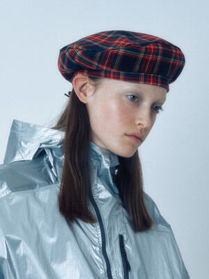 STEWART TARTAN BERET IN ROYAL BLACK