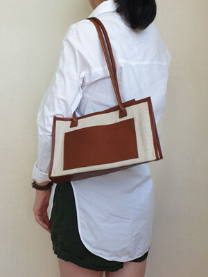 Daily Shopper Oblong (Leather&Canvas) / Brown