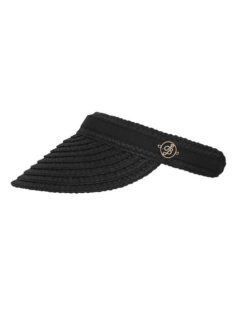 모자,골프 - 플레이부 (PLAYBOO ) - METAL LOGO STRAW VISOR_Black