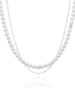Swan DB Swarovski Pearl 925 Silver Necklace