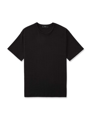 세미오버핏 라운드넥 100수 수피마 면 티셔츠 (블랙)