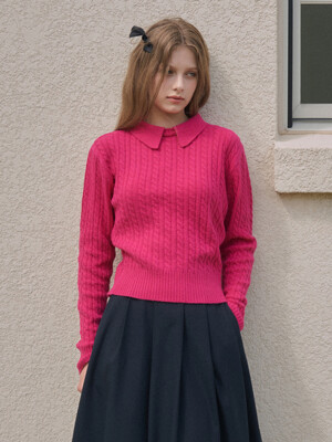 KN4232 Cheri collar knit_Pink