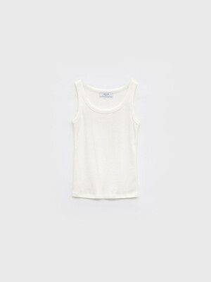 Cotton Modal Sleeveless T-Shirt (Black/Ivory)