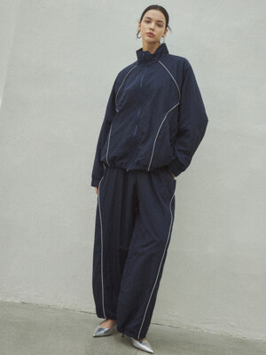 Oversized Line Track Trousers_CTB505(Navy)