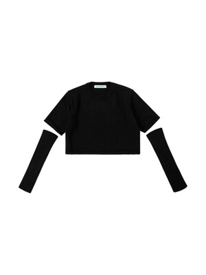 Half Sleeve Pullover With Warmer_black
