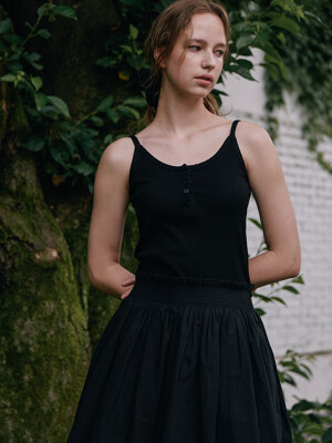 Button Slim Sleeveless - Black