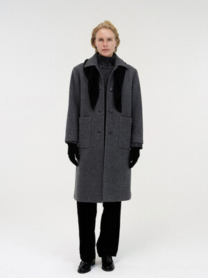 Rohmer long wool coat (Dark gray)