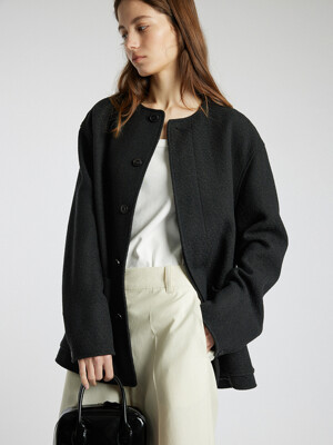 [단독]Ariel tweed jacket_black