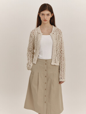 Net Knit Cardigan(Beige)