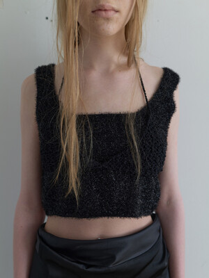 HANDMADE KNIT BRA TOP IN BLACK