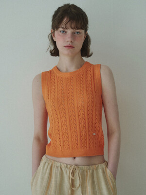 Tropical cable sleeveless knit