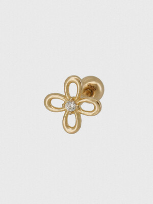 14k line cubic flower piercing