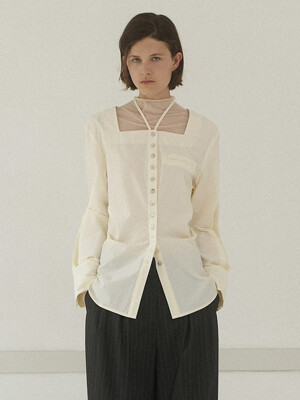 ANTE SQUARE NECK STRING BLOUSE(BL-4257)