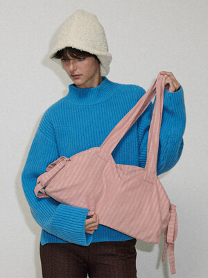 Pigtails ribbon bag Stripe Pink