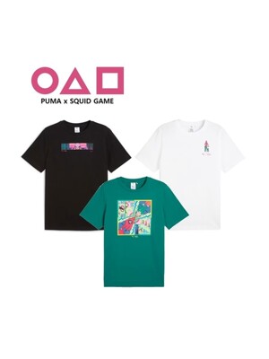 푸마 오징어 게임 그래픽 반팔 티셔츠 SQUID GAME Graphic Tee 627426 01 02 86