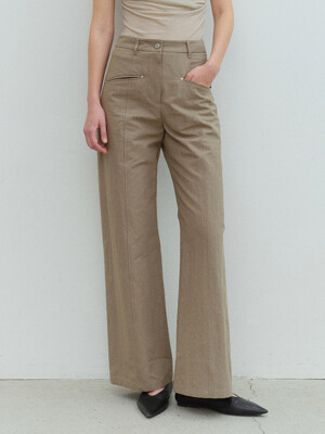 TFF COTTON WIDE FLARE TROUSERS_2COLORS