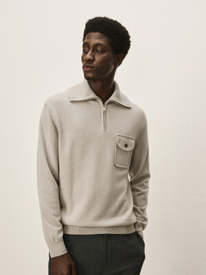[Murray Allan]Half zip-up pullover_ Shadow  M43MPU005SD