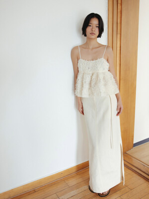 [단독] Linen blended skirt (ivory)