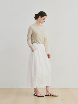 shirring cocoon skirt (ivory)