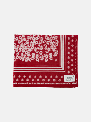 LEELEE Pattern Printed Blanket Burgundy