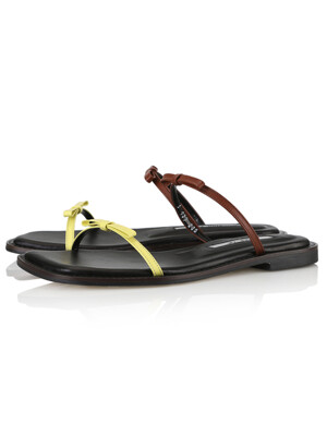 Lily sandals / 20SS-S429 Baby yellow+Brick brown