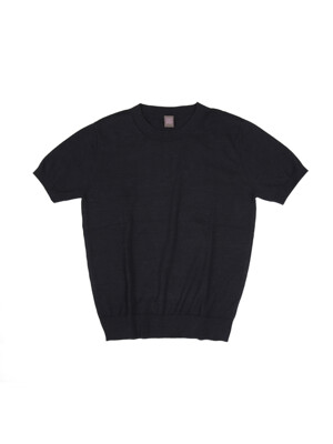 Women Supima half Crewneck_Navy