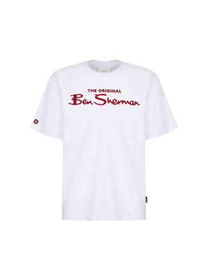 공용 벤셔먼 레터링 5부 티셔츠 화이트 BLCTS365UWH