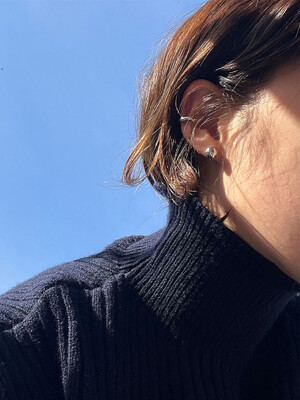 [set][925 silver] dur earcuff + dodu ball earring
