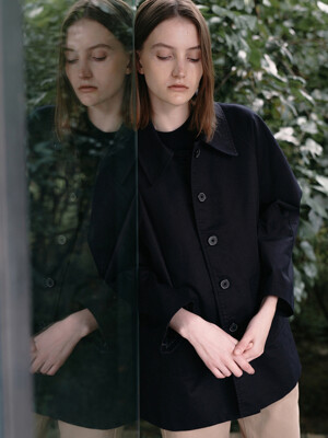 Half Trench coat - Navy