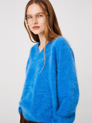 Premium Angora Sweater / Bice Blue