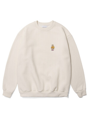 [기모] OTTER EMBROIDERY SWEAT SHIRTS IVORY