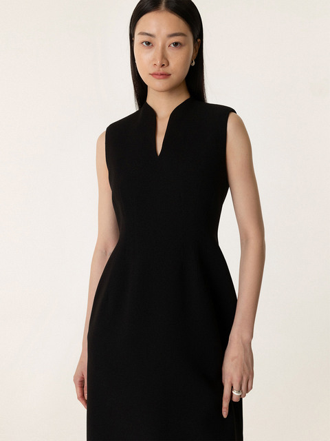 원피스 - 킨더살몬 (KINDERSALMON) - SS23 Eldina Classic Dress From Japan (TAKISADA) Black