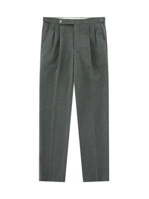 23SS Wool soft two tuck adjust pants (Gray)