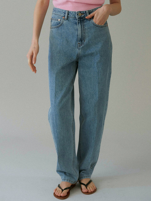 데님 - 블랭크공삼 (blank03) - curved denim pants (light blue)