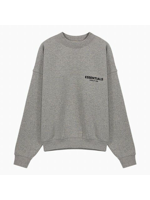 럭셔리어패럴 - 피어오브갓 (Fear of God) - 22FW 피어오브갓 에센셜 로고 프린트 그레이 기모 맨투맨 192SU224438F