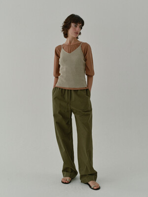 ribbed sleeveless (beige)