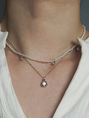Cubic Pearl Necklace_white