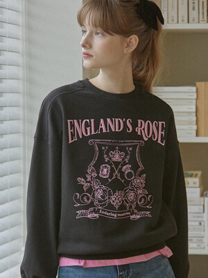 Rose Emblem embroidery Sweatshirt - Black