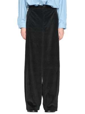 BLACK WIDE FOLDING TROUSERS