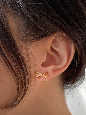 [단독]WH010 golden ribbon earrings