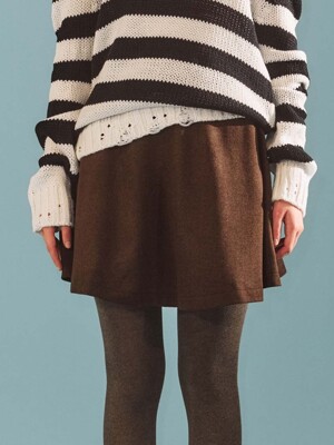 Wool Flare Skirt_Brown