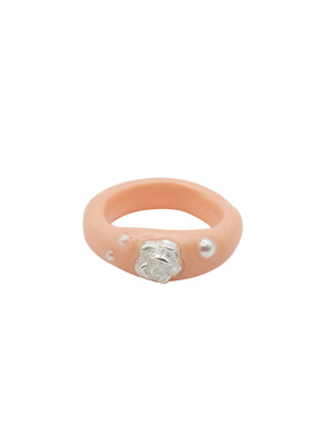 rose solitaire ring-apricot