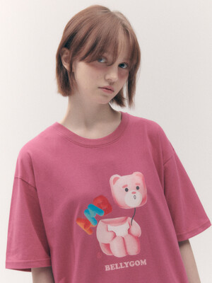 [Bellygom collaboration] Belly ballon Over T-Shirts BS303 (Pink)
