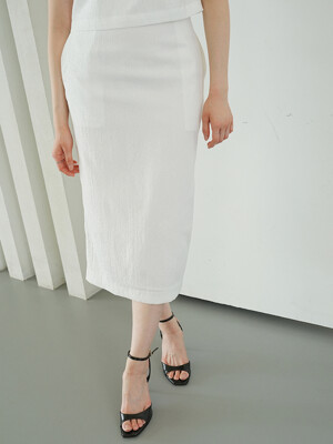 Jacquard H-line Skirt _ White