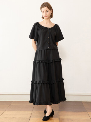 Cancan frill skirt_Black