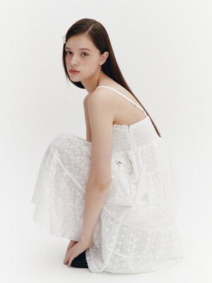 Midi Lace Dress White